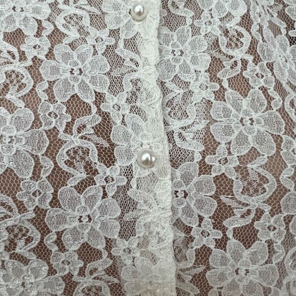 Amy Too! Vintage Ivory lace dress with pearl buttons size M - Picture 4 of 10
